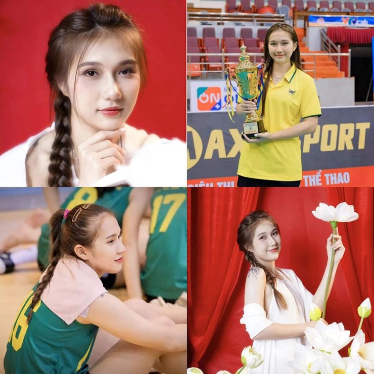 Nhan sắc hot girl bóng chuyền Long An gây “sốt”, ngoại binh Thái Lan nhận lót tay “khủng” - 1
