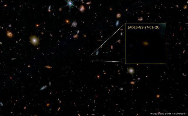 Vật thể bí ẩn trong vũ trụ sơ khai là một thiên hà đã tiến hóa và chết đi nhanh bất thường - Ảnh: NASA/ESA/CSA