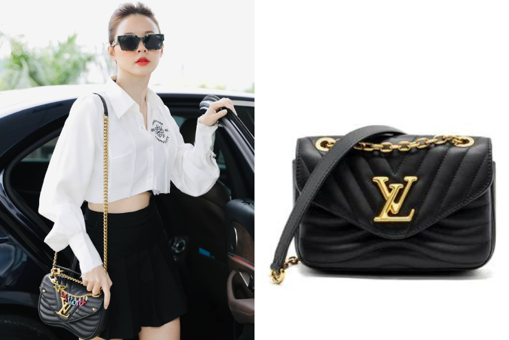 Trang phục đi làm đơn giản của Midu, điểm nhấn bằng chiếc túi Louis Vuitton New Wave trị giá hơn 75 triệu đồng.