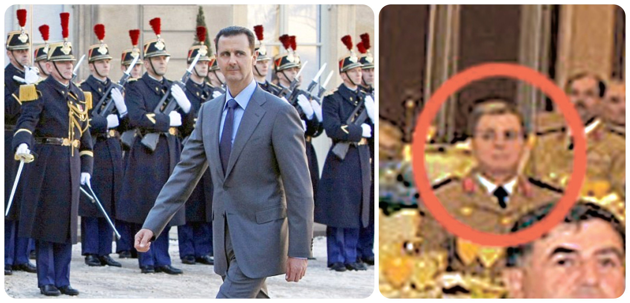 Bức ảnh hiếm hoi về tướng Muhammad Suleiman (bên phải), cố vấn thân cận của Tổng thống Syria Bashar al-Assad (bên trái) (ảnh: Ynet News)