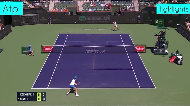 Video tennis Sinner - Kokkinakis: Chuỗi thắng tưng bừng từ cuối set 1 (Indian Wells)