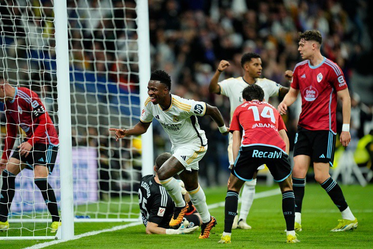 Vinicius mở điểm&nbsp;cho chiến thắng đậm đà của Real Madrid trước&nbsp;Celta Vigo