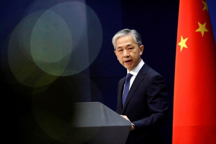 Người phát ngôn Bộ Ngoại giao Trung Quốc Uông Văn Bân. Ảnh: REUTERS