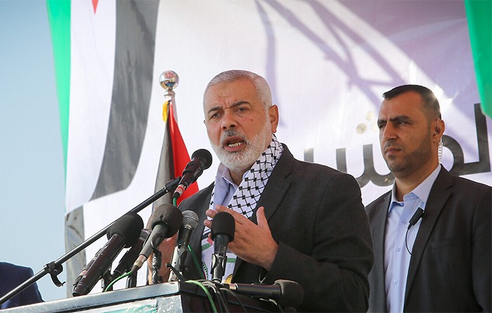 Ismail Haniyeh, nhà lãnh đạo chính trị hàng đầu của Hamas cho biết lực lượng này yêu cầu chấm dứt hoàn toàn chiến sự và Israel phải rút khỏi Gaza. Ảnh: Times Of Israel