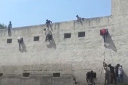 Phi thường - kỳ quặc - Ngỡ ngàng hình ảnh loạt "người nhện" thi nhau trèo tường, ném tài liệu vào trong phòng thi