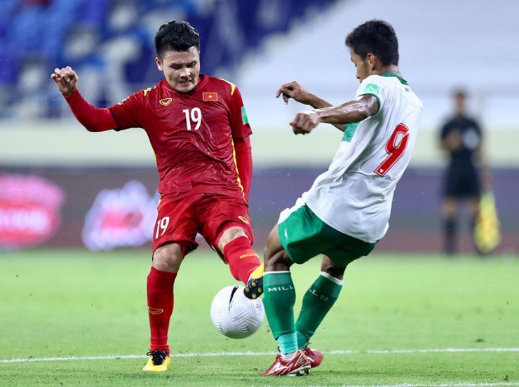 Quang Hải trong trận Việt Nam - Indonesia 4-0 tại vòng loại World Cup 2022. Ảnh: ANH PHƯƠNG