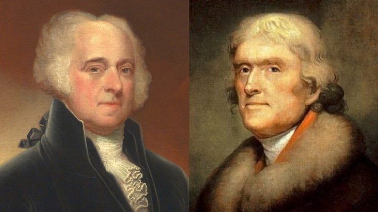 Ông Thomas Jefferson (trái) và ông John Adams (phải). Ảnh: WHITE HOUSE HISTORICAL SOCIETY