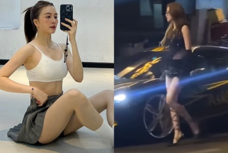Bất ngờ với danh tính cô gái Việt diện váy 20cm bước xuống từ siêu xe Ferrari