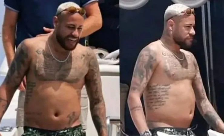 Hình ảnh "béo tròn" của Neymar chỉ vài tuần sau khi trở về Brazil dưỡng thương từng gây sốt