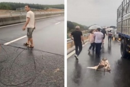 Bất ngờ với lý do người đàn ông căng dây chặn cao tốc