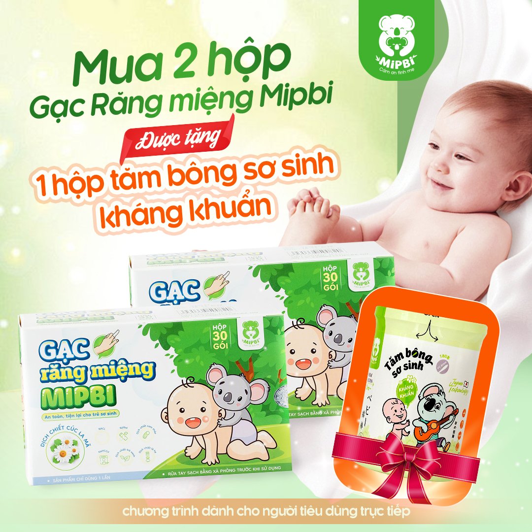 Sản phẩm gạc vệ sinh răng miệng Mipbi