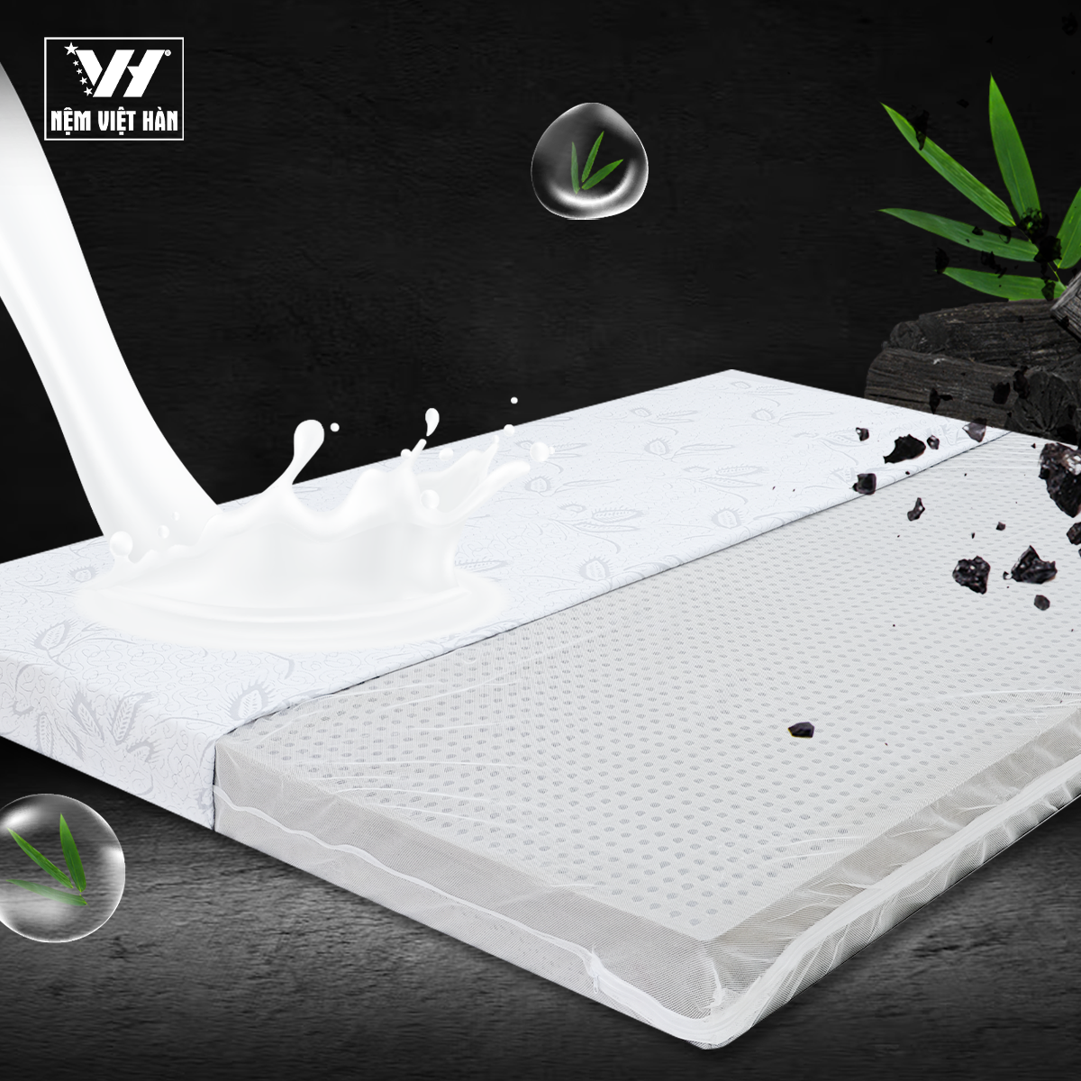 Sự kết hợp hoàn hảo của cao su thiên nhiên thuần khiết và tinh chất than hoạt tính