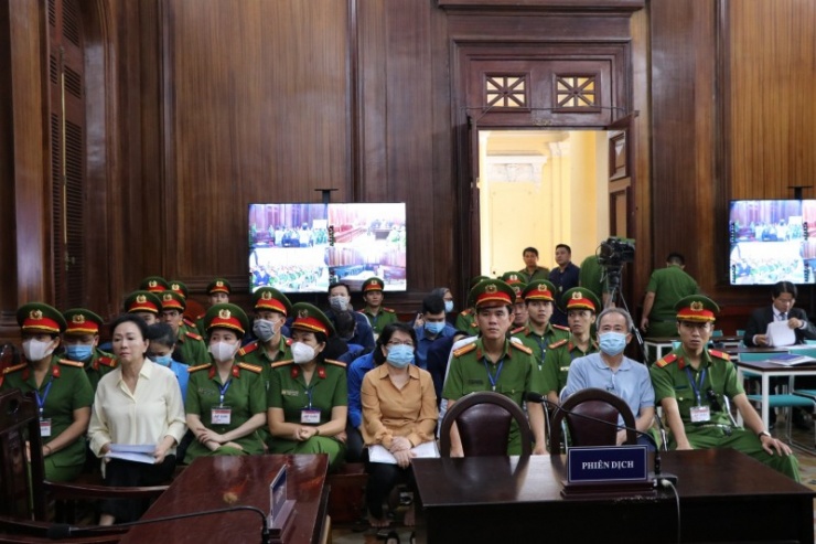 Các bị cáo trong phiên tòa xét xử ngày 21/3.