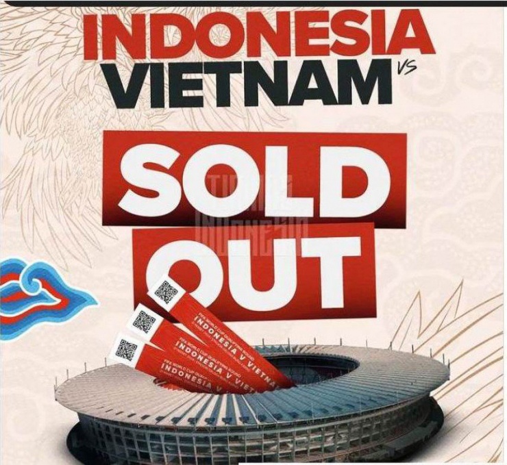 88.000 vé sân Bung Karno đã được bán hết sạch, hứa hẹn trận lượt đi cực nóng. Ảnh: PSSI