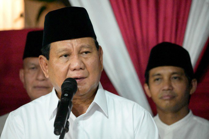 Tổng thống đắc cử Indonesia Prabowo Subianto phát biểu tại tư dinh ở Jakarta ngày 20/3. Ảnh:&nbsp;Getty