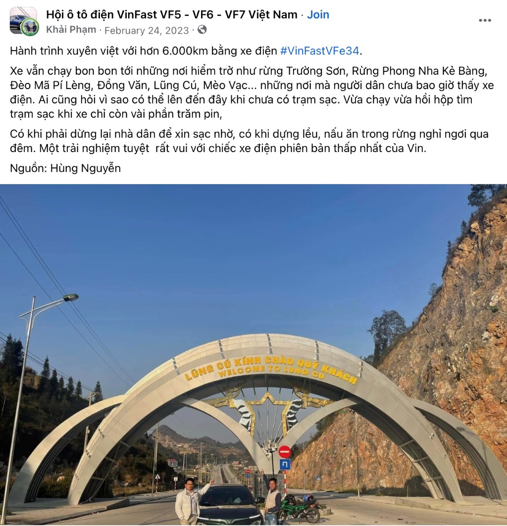 Người dùng đánh giá cao tốc độ tăng trưởng của hệ thống trạm sạc VinFast (Nguồn: Facebook Linh Nghiem).