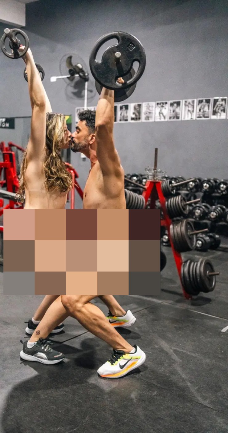 Hình ảnh tập gym của cặp đôi Brazil