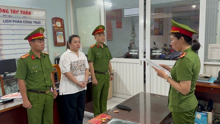 Công an đã khởi tố, bắt tạm giam với Thanh để điều tra về hành vi lừa đảo chiếm đoạt tài sản. Ảnh: CA