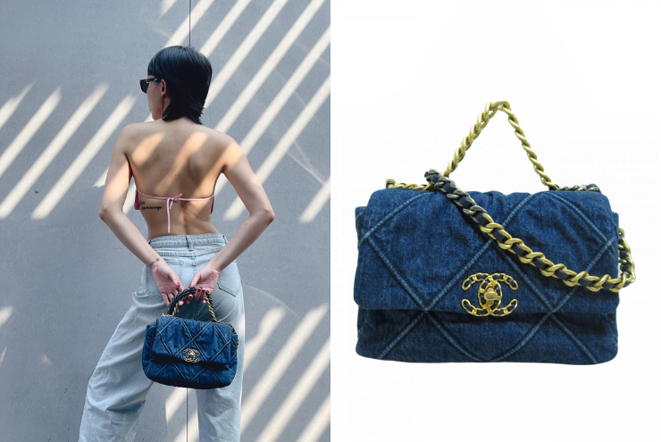 Mẫu túi Chanel Denim được Tóc Tiên sử dụng hàng ngày có giá hơn 154 triệu đồng.