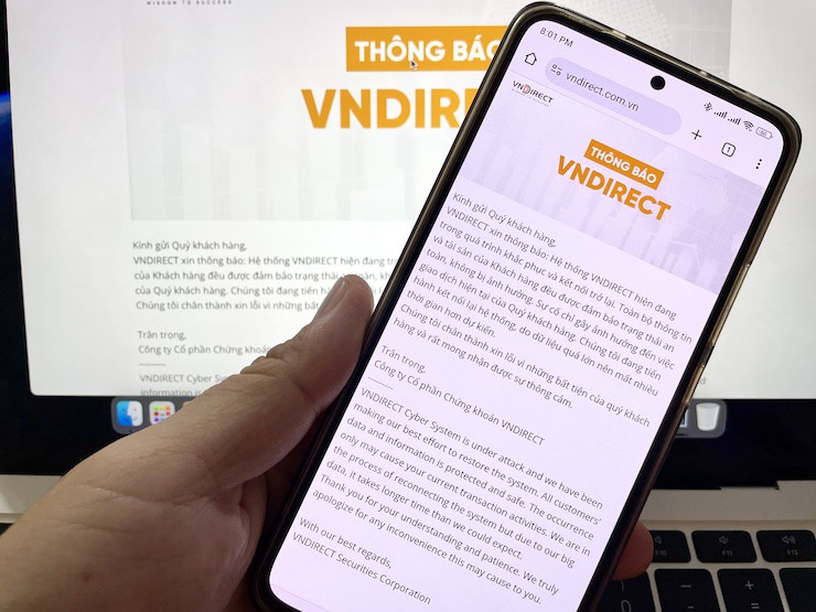 VNDirect "sập toàn tập"&nbsp;do bị hacker tấn công mạng.