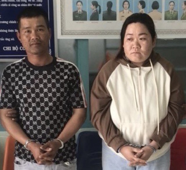 Vợ chồng Nguyễn Thành Quang - Đinh Thị Thiết sau khi bị bắt