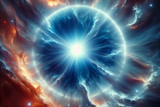 "Quái vật" siêu khổng lồ xanh có thể ra đời từ 2 ngôi sao hợp nhất - Ảnh đồ họa