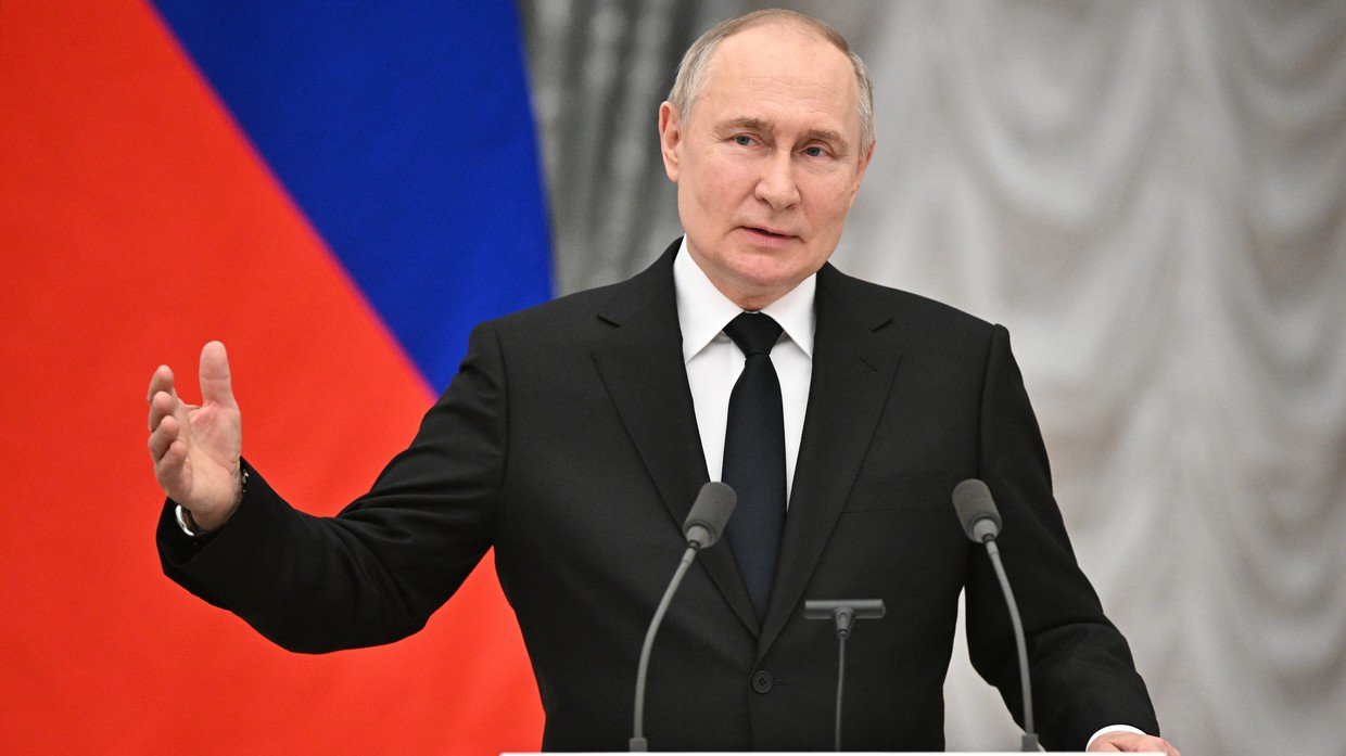 Tổng thống Nga Vladimir Putin phát biểu ở Điện Kremlin ngày 26/3/2024.