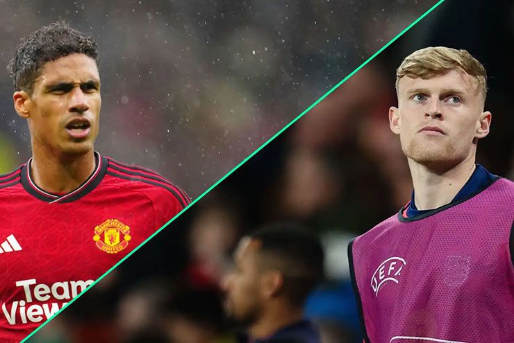 MU muốn Branthwaite (phải) thay thế vị trí của Varane