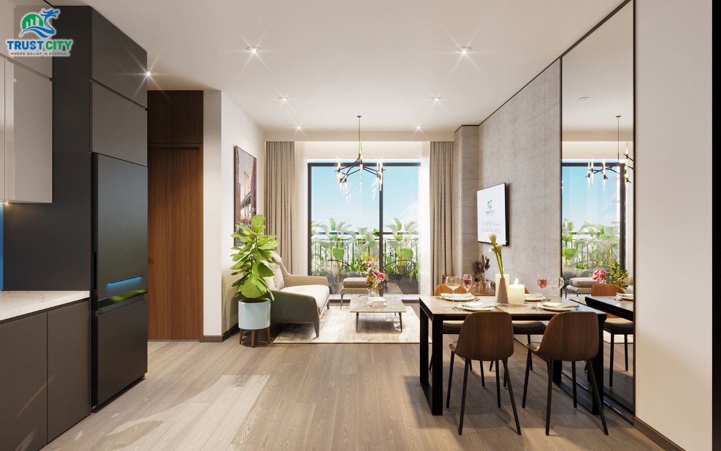 Phối cảnh căn hộ Trust City