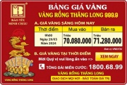Giá Vàng Rồng Thăng Long- Bảo Tín Minh Châu ngày 29.03.2024