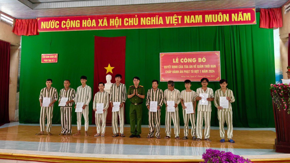 Các phạm nhân được giảm hết thời hạn tù còn lại dịp Tết 2024. Ảnh: VÕ TÙNG.