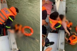 Tin tức trong ngày - Video cảnh sát cứu sống thanh niên 20 tuổi nhảy cầu Long Biên