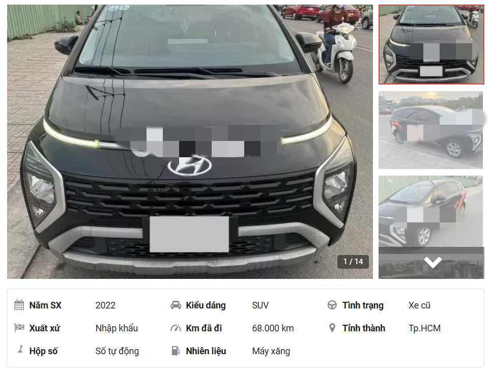 Tin rao bán chiếc Hyundai Stargazer 2022 số tự động đã đi 68.000Km. (Ảnh chụp màn hình)