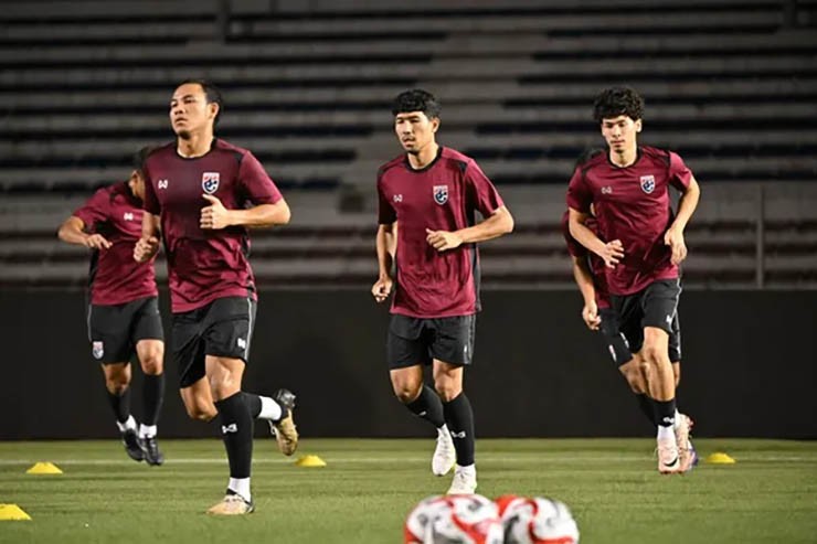 ĐT Thái Lan chuẩn bị cho trận gặp ĐT
Việt Nam ở lượt đi chung kết AFF Cup 2024