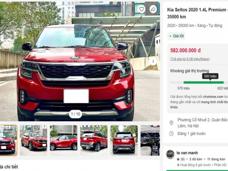 Kia Seltos 2020 1.4L Premium màu đỏ giá còn bao nhiêu sau 35.000Km?