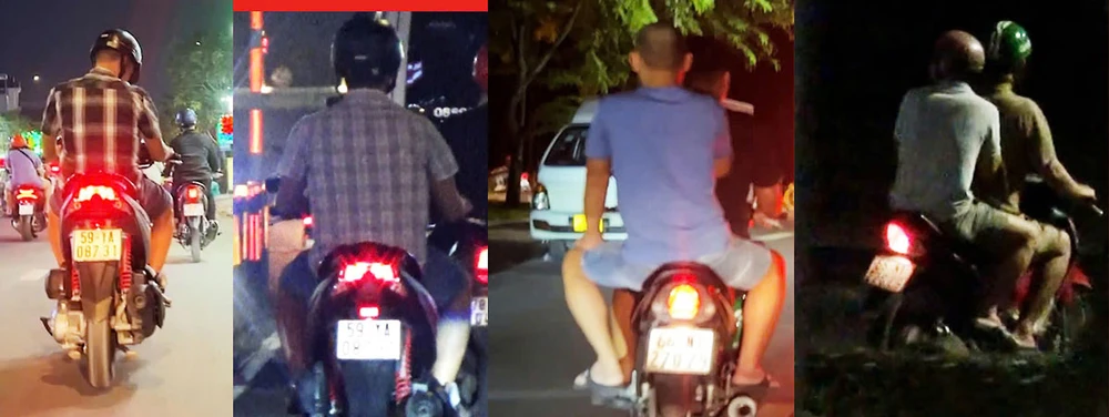 Nhóm Vinh, Cường và Tân chạy xe đến các công viên để trộm.