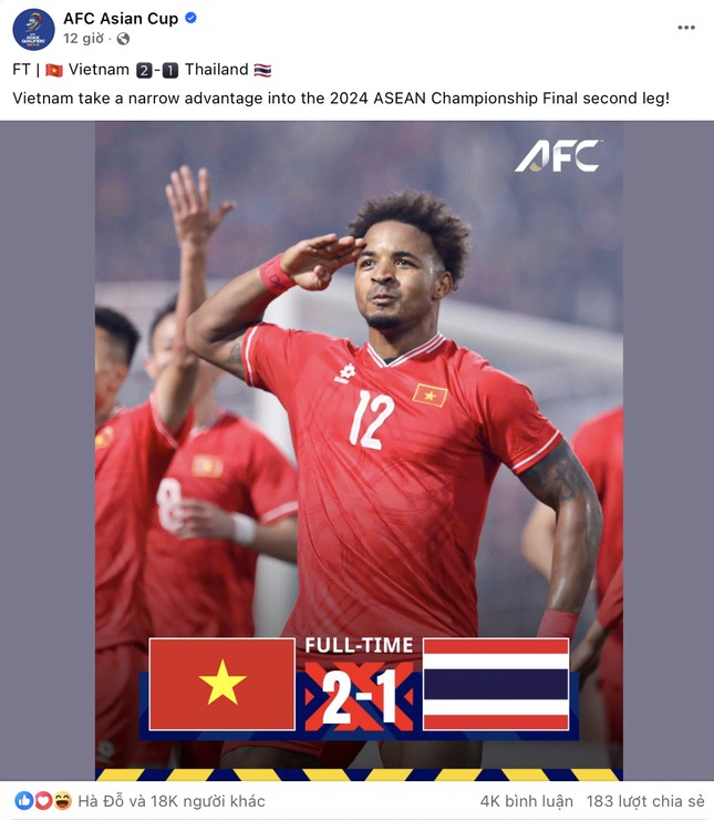 Bài đăng bắt trend cực mạnh của fanpage AFC Asian Cup.