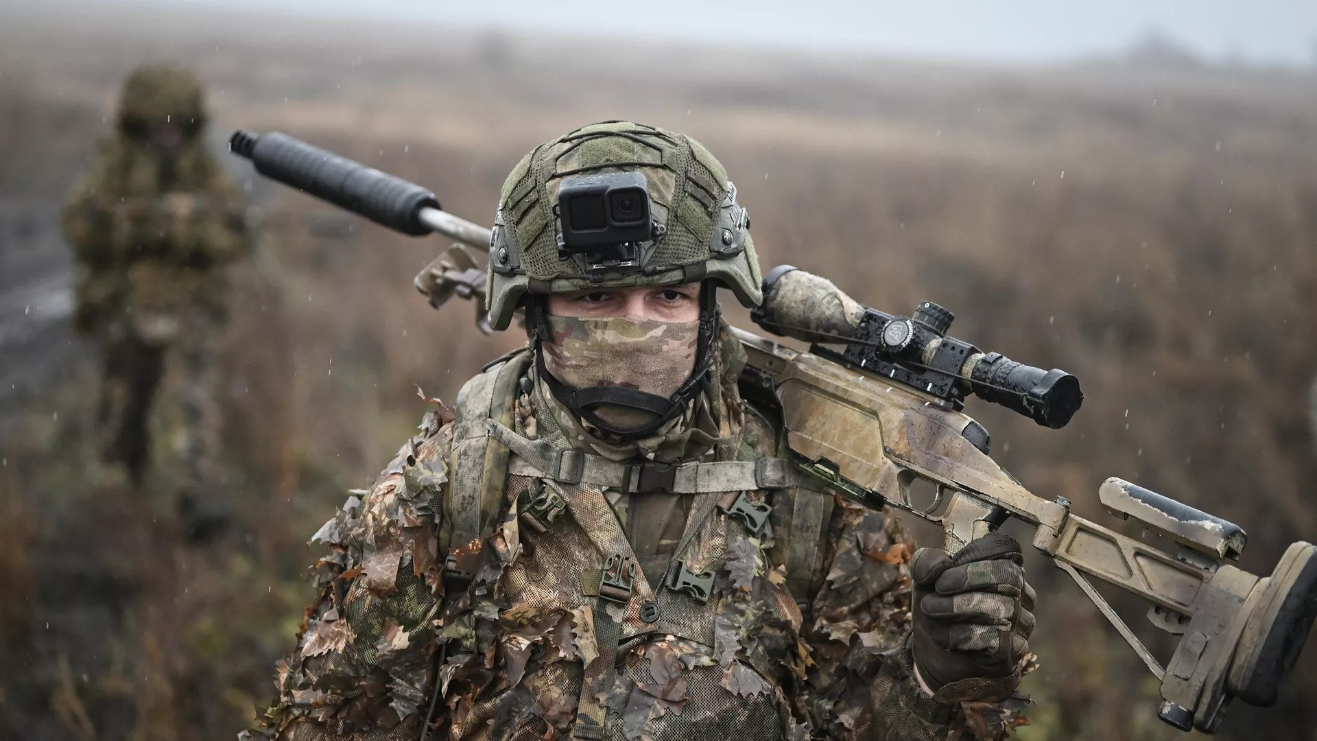 Một tay bắn tỉa Nga ở vùng Donetsk. Ảnh: Sputnik