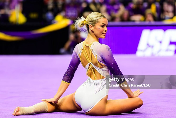 Olivia Dunne khi thi đấu trong màu áo&nbsp;The Tigers