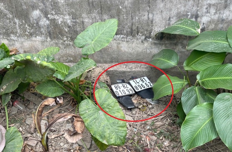 Biển số xe máy bị các đối tượng chặt. Ảnh: Cơ quan công an.