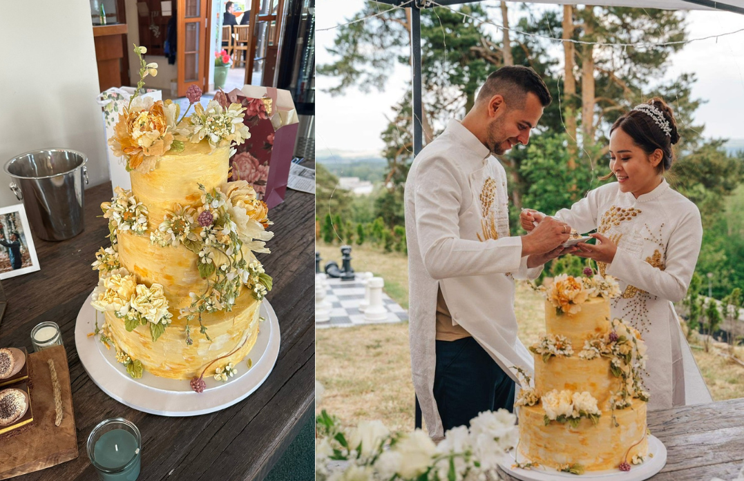 Chiếc bánh kem hoa đắt nhất chị Thùy Dương từng làm có giá khoảng 26 triệu đồng. Chị làm chiếc bánh này cho tiệc cưới của một người bạn.