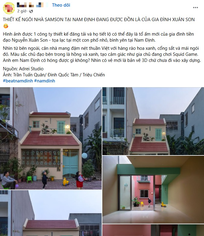 Thông tin được 1 fanpage chia sẻ rằng đây có thể là ngôi nhà của gia đình cầu thủ Xuân Son.