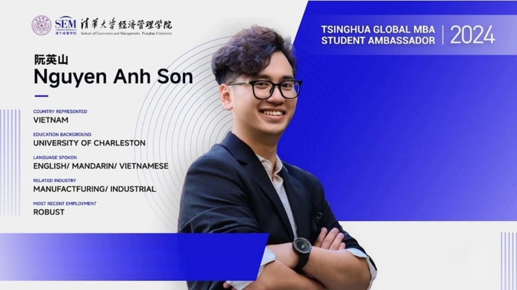 Sơn là sinh viên Việt Nam đầu tiên theo học chương trình MBA toàn cầu tại ĐH Thanh Hoa. (Ảnh: NVCC)