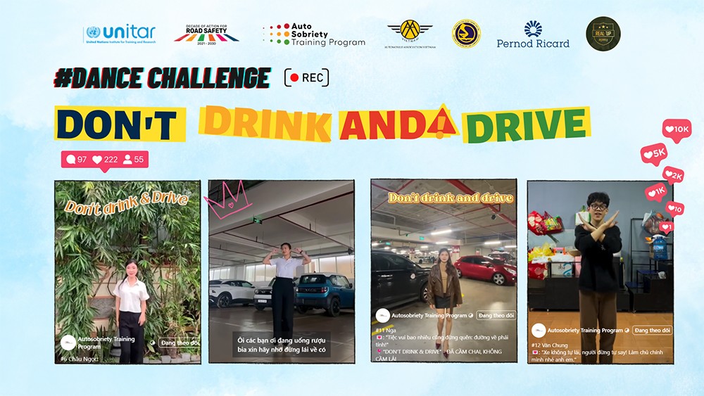 Các bạn trẻ tham gia thử thách Dance Cover trên nền nhạc ‘Don’t Drink &amp; Drive”