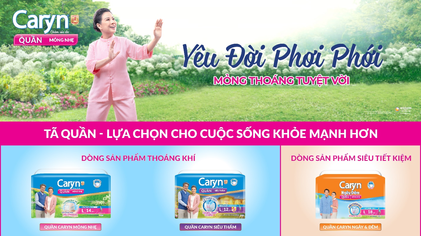 Hiện nay, tã quần Caryn có 3 dòng sản phẩm, đáp ứng đa dạng nhu cầu của người lớn tuổi.