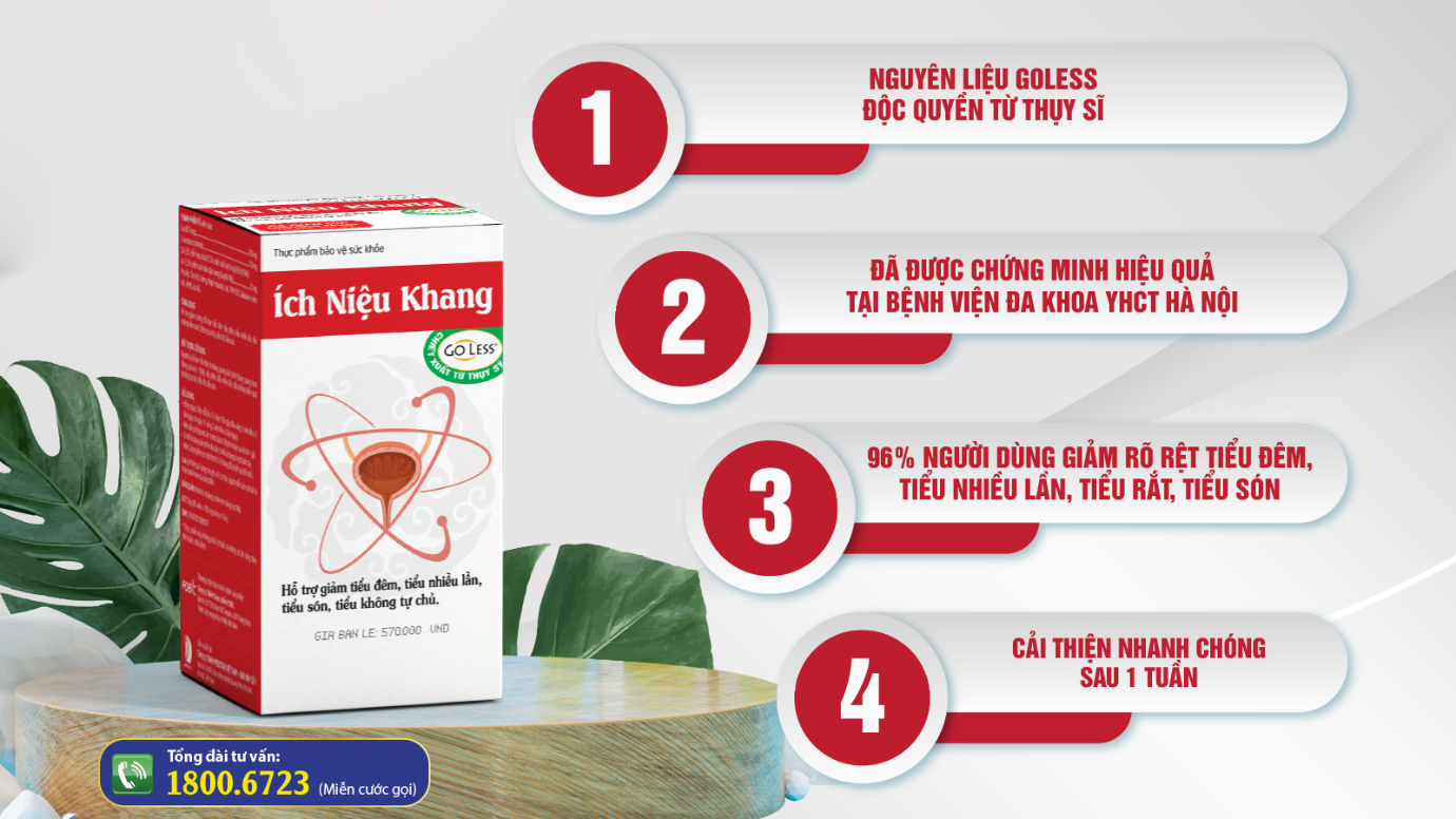 Ích Niệu Khang&nbsp;với thành phần chứa GO-LESS từ Thụy Sỹ