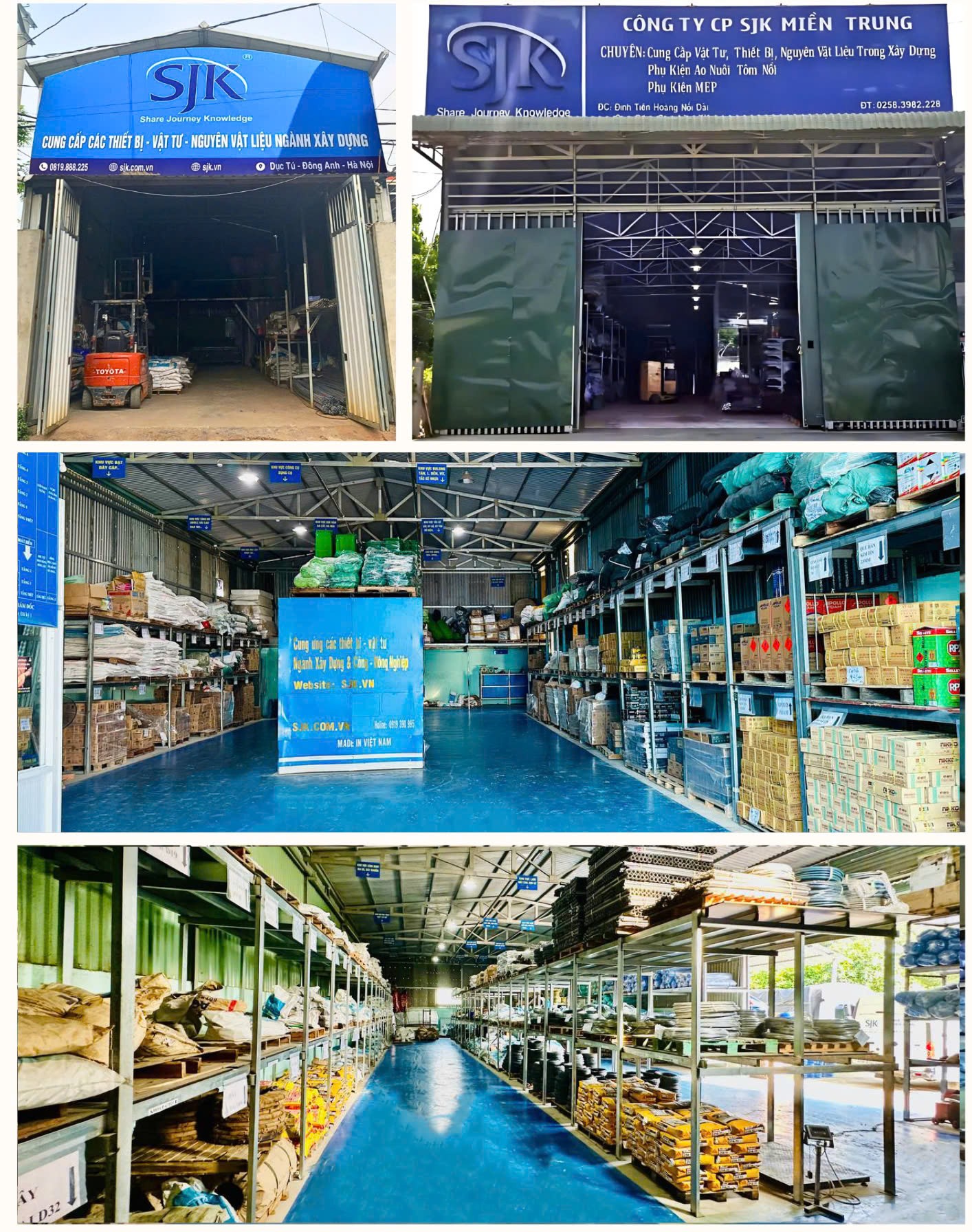Kho hàng của công ty SJK phủ khắp 3 miền