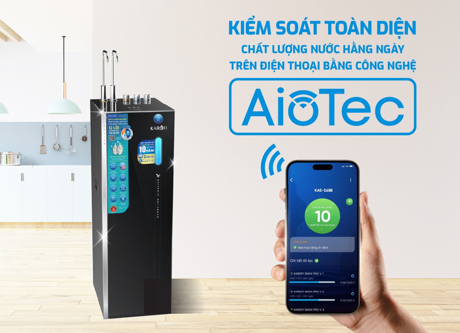 Máy lọc nước Hydro-ion Kiềm Karofi S688 - Món quà sống khỏe, tươi trẻ đón xuân - 4
