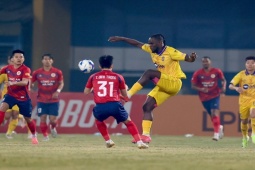 Video bóng đá Công an Hà Nội - SLNA: Giật điểm trong thế thiếu người (V-League)