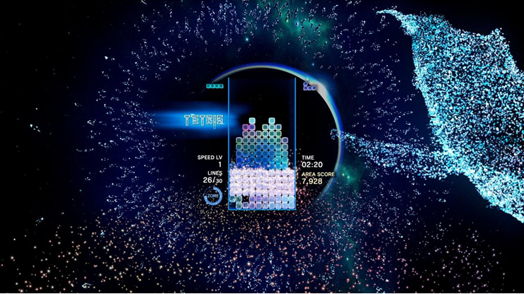 Hình ảnh bắt mắt của Tetris Effect.